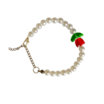 Handmade Pearl & Flower Charm Bracelet