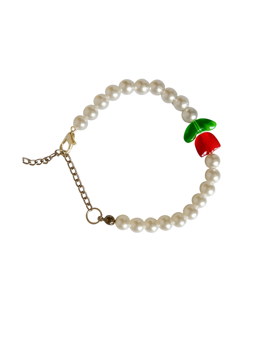 Handmade Pearl & Flower Charm Bracelet